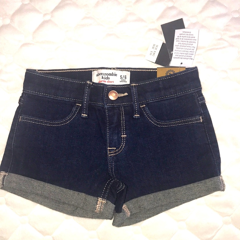 Abercrombie kids Dark Denim Shortie shorts